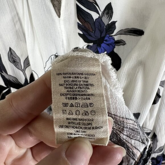 Free People Top Womens Large Tree Swing Tunic Blouse Floral‎ Boho Hippie Flowy - Picture 6 of 10